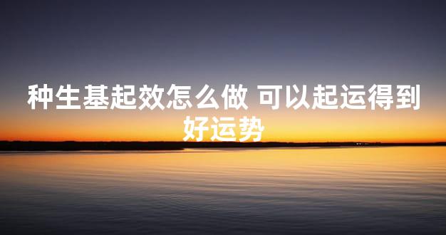 种生基起效怎么做 可以起运得到好运势